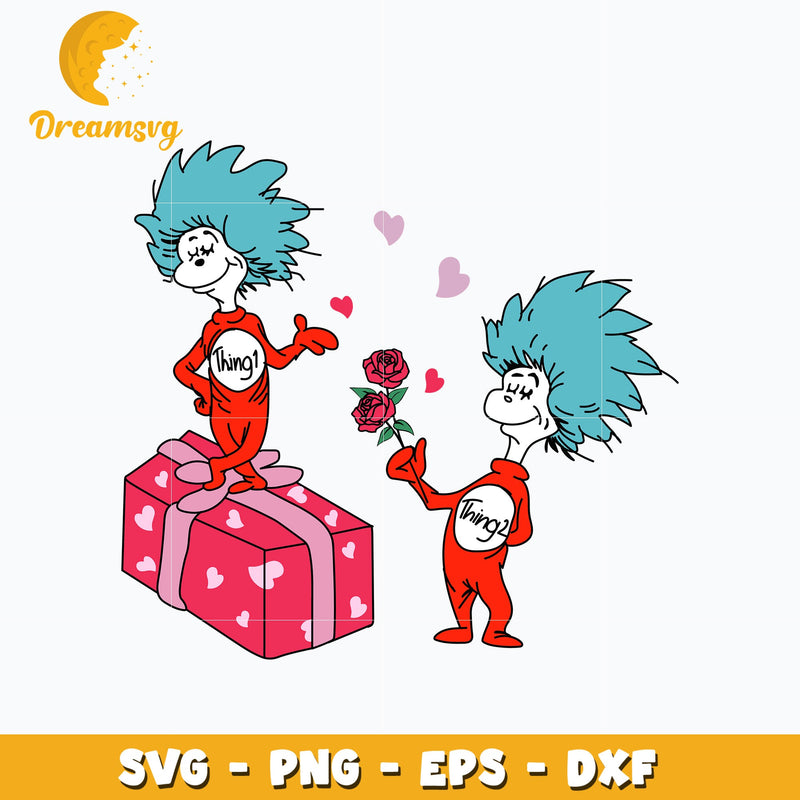 Thing 1 thing 2 love valentine svg