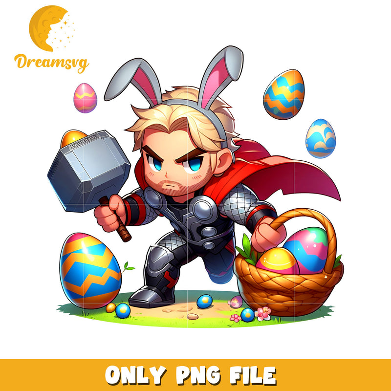 Thor character bunny easter day png, easter day png, marvel png