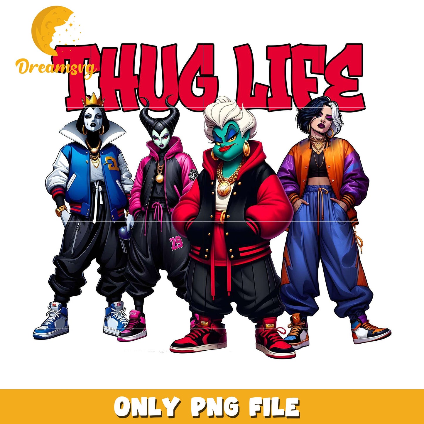 Thug life disney villains png, halloween cartoons png, halloween labubu png