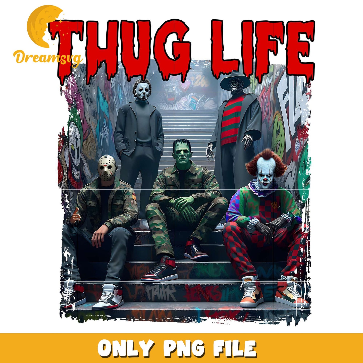 Thug life horror characters png, halloween costumes png, spirit halloween png