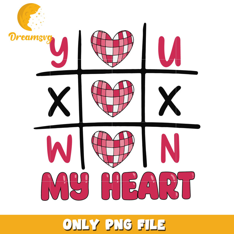 Tic Tac Toe Heart PNG Design