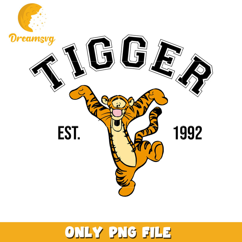 Tigger Character PNG Design Fun Vintage Style 1992