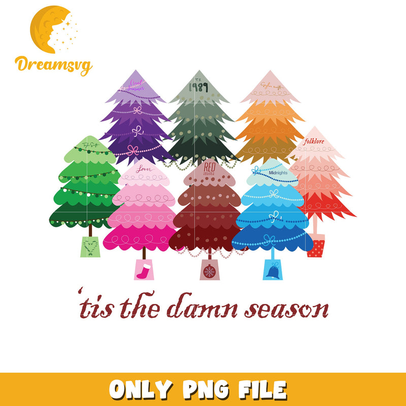 Tis the damn season png, christmas tree png, christmas png