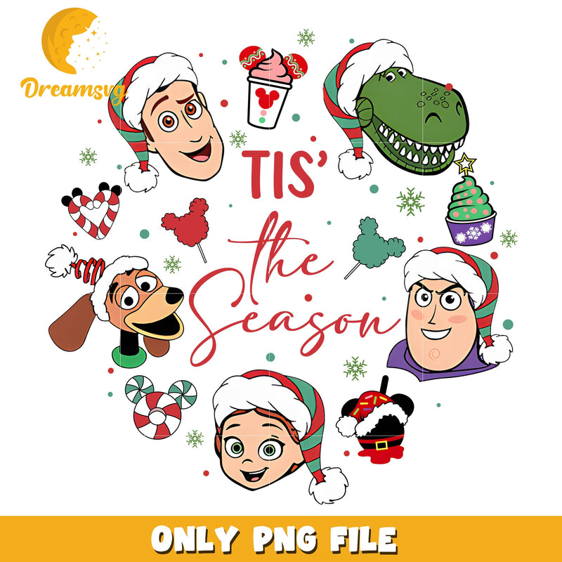 Tis the season toy story christmas png, woody face toy story png