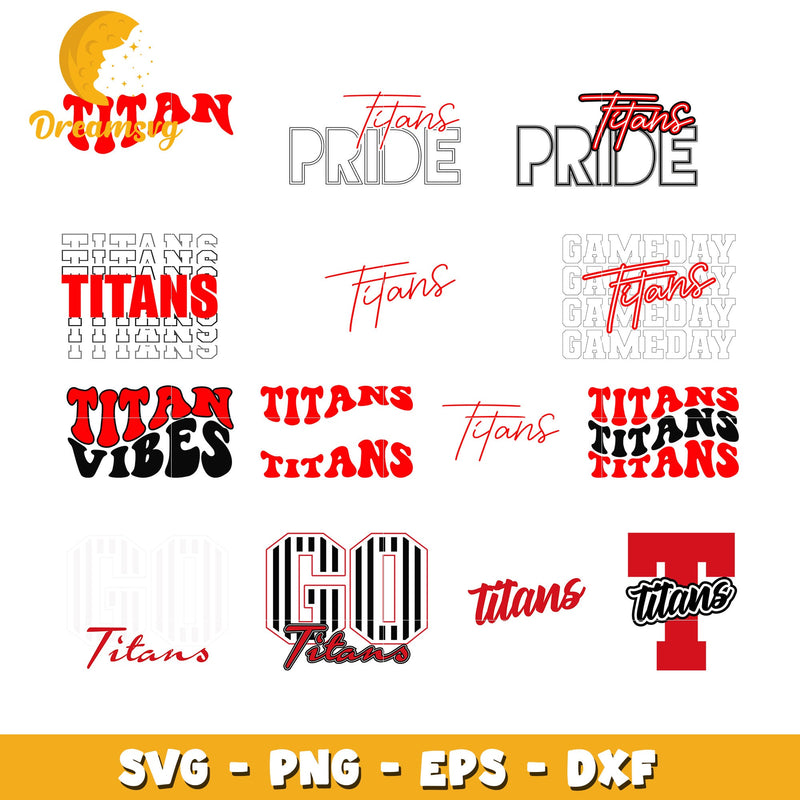 Titans pride logo ncaa design bundle svg, titans logo svg