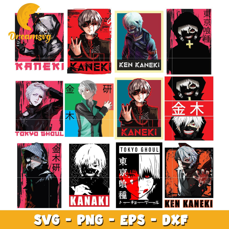 Kaneki Ken kaguna characters bundle svg, Tokyo ghoul svg