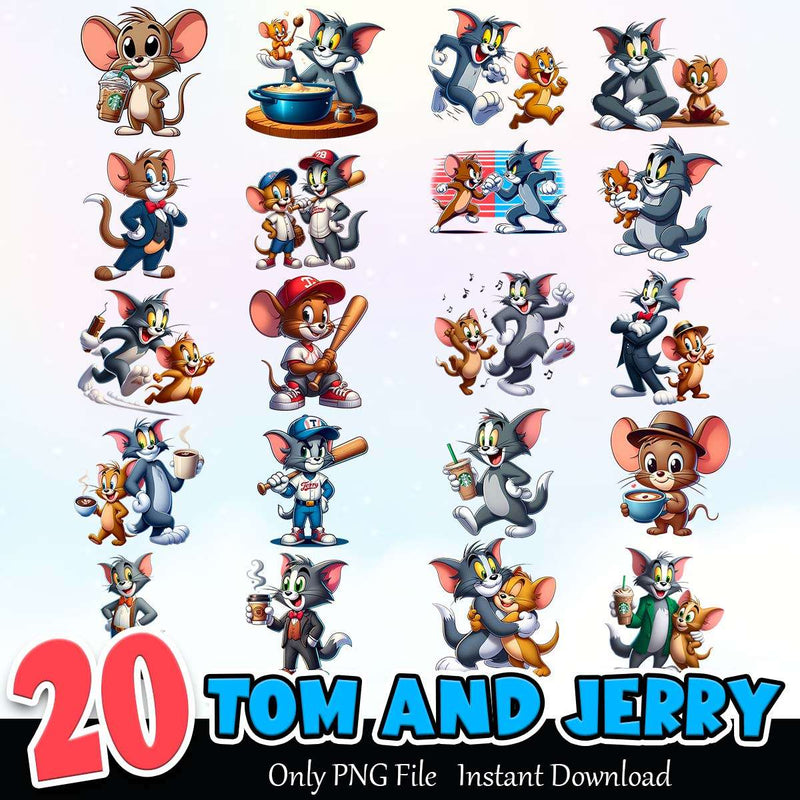 Tom And Jerry PNG Bundle Sublimation Instant Download