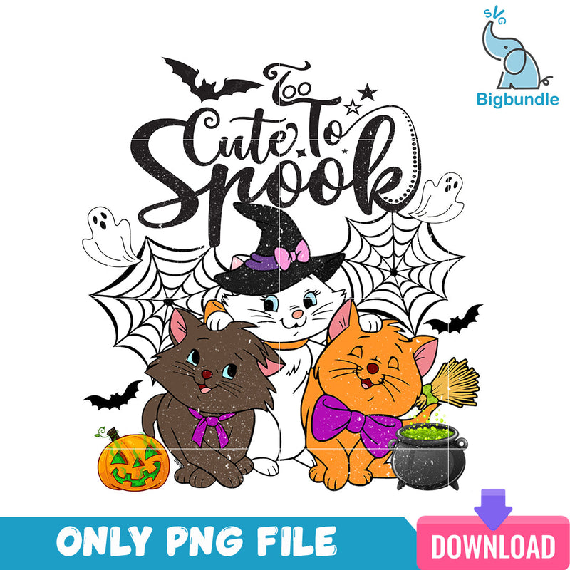 Too cute spook cats halloween, halloween png, Instant download.