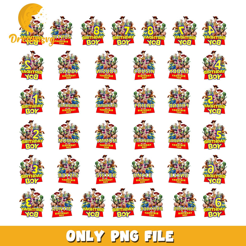 Toy story birthday boy bundle png, toy story birthday png