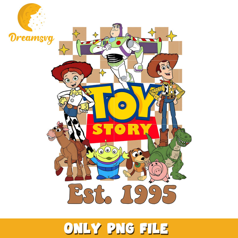 Toy Story Characters PNG Graphic for Fans Est 1995