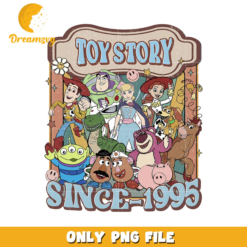 Toy Story Characters Retro Artwork PNG File Since 1995