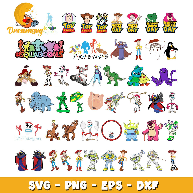 Toy Story characters squad goals bundle svg, disney characters svg