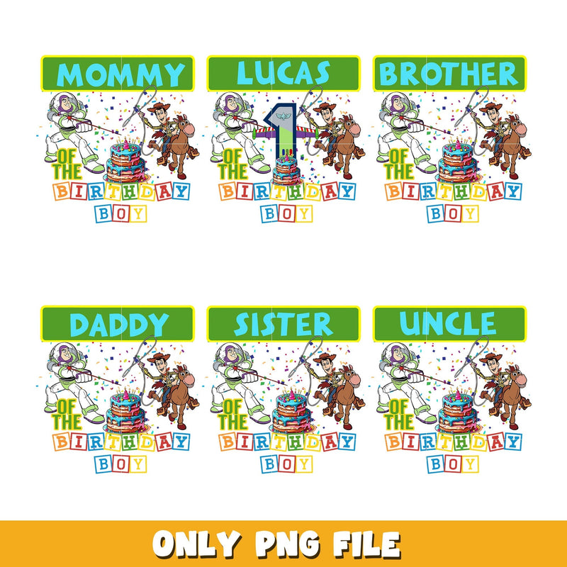 Toy story birthday boy embroidery bundle png, Toy Story png, Disney cartoon png, Digital download