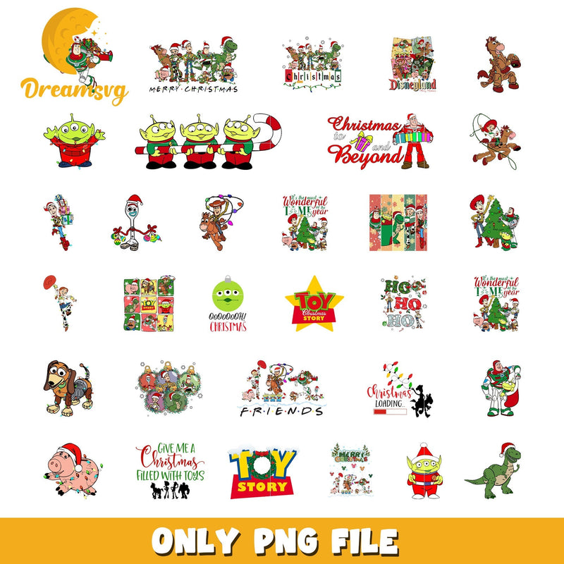 Toy story merry christmas bundle png, disneyland merry christmas png