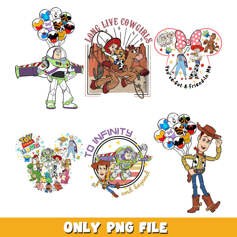 Toy story land bundle png, Toy Story png, Disney cartoon png, Digital download