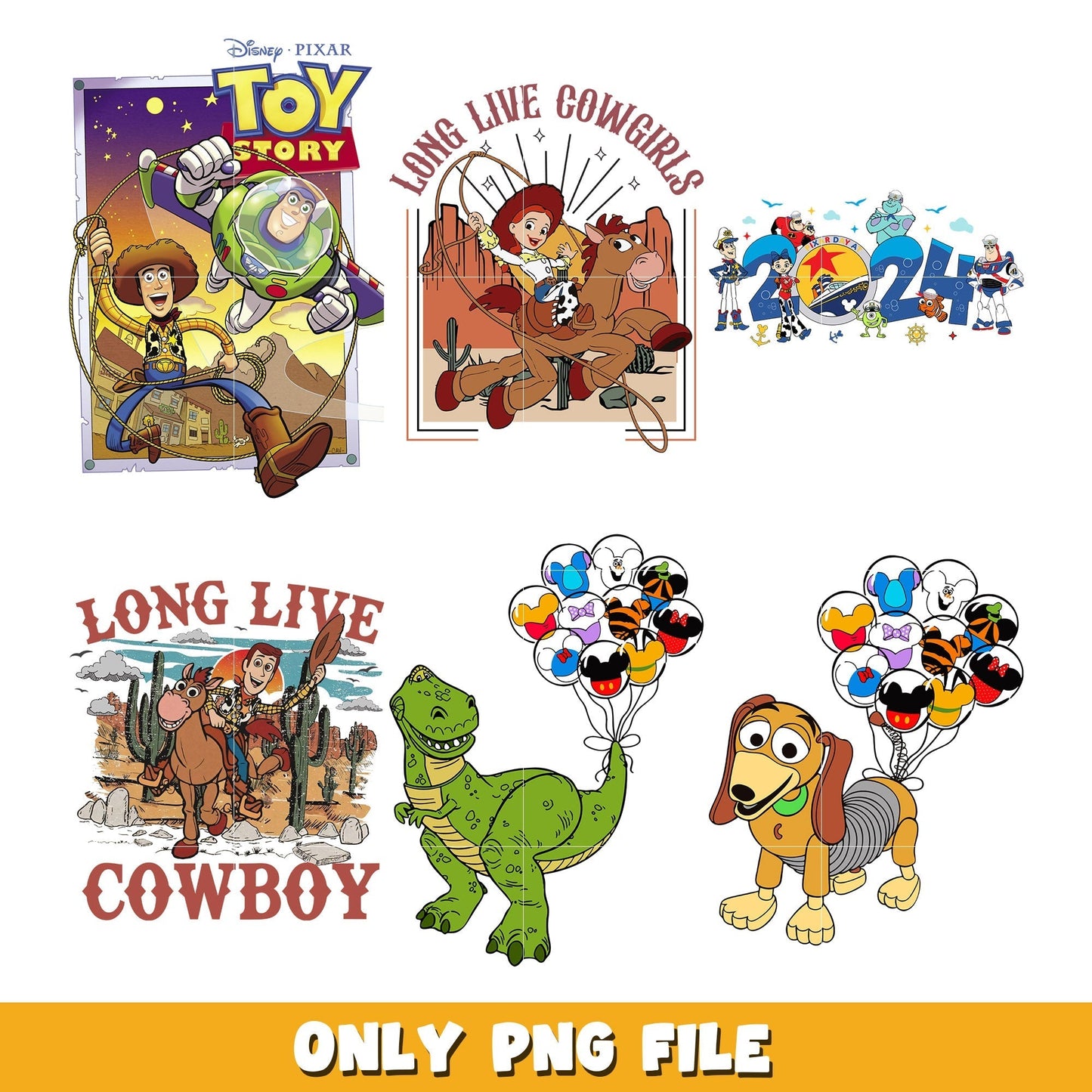 Retro Toy Story Friends bundle png, Toy Story png, Disney cartoon png, Digital download