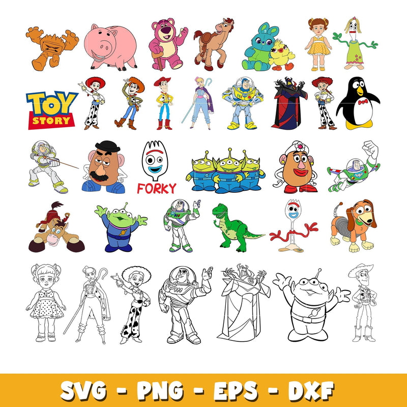 Toy Story cartoon bundle svg, Toy Story svg, Disney cartoon svg, Digital download