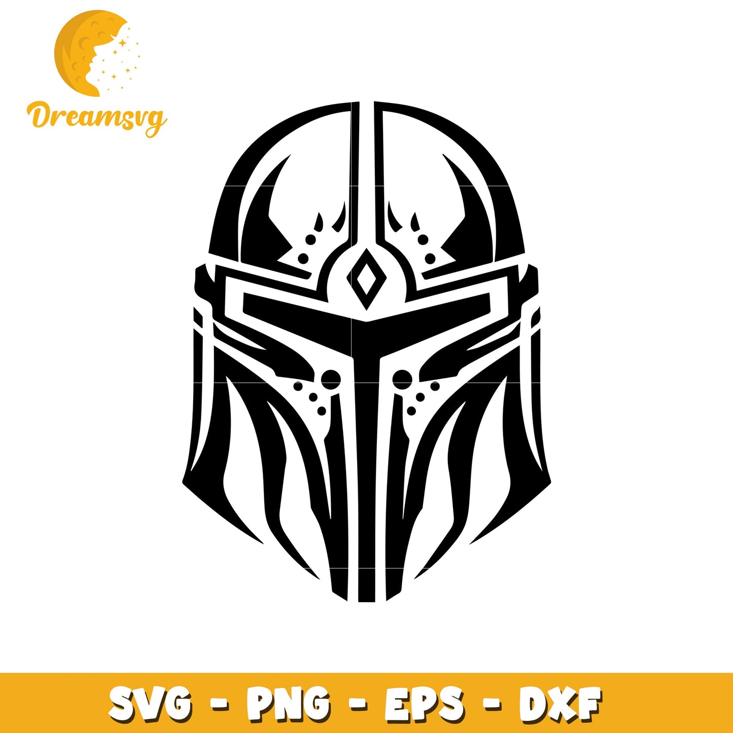 Tribal Mandalorian Helmet SVG PNG EPS DXF