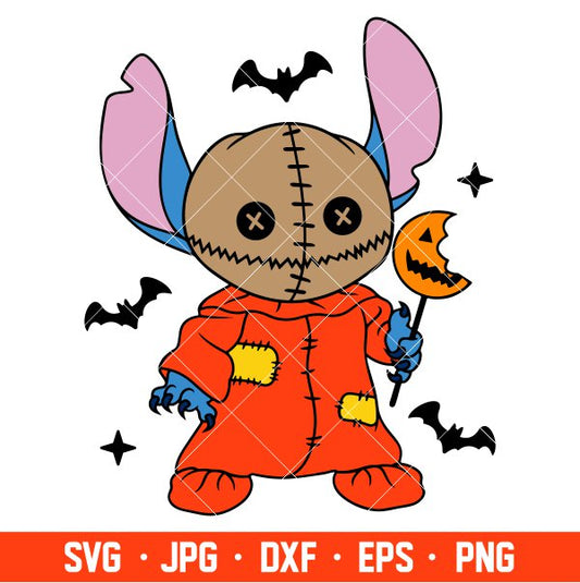 Trick r Treat Stitch Svg, Free Svg, Daily Freebies Svg, Cricut, Silhouette Vector Cut File