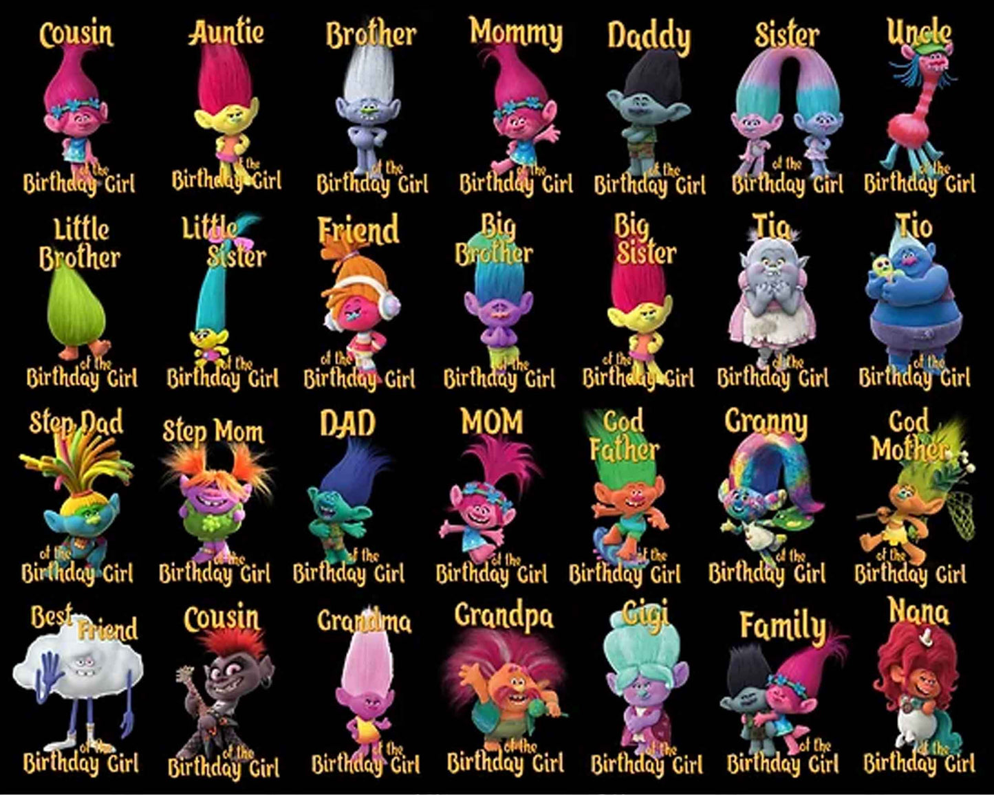 40 Trolls Bundle PNG, Trolls Bundle, Trolls Logo png, Cricut file, Cut file, Vector file, Clipart, Bundle family download