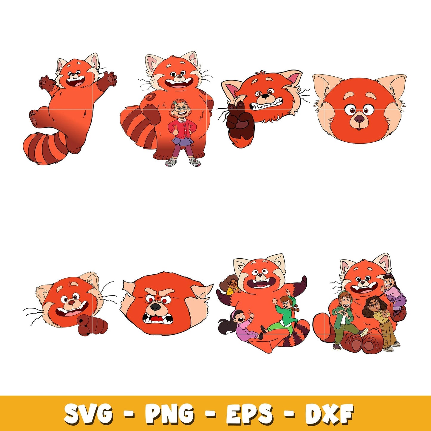 Mei Lee Panda And Friends Turning Red  Disney Movie bundle svg, Disney svg, Digital download