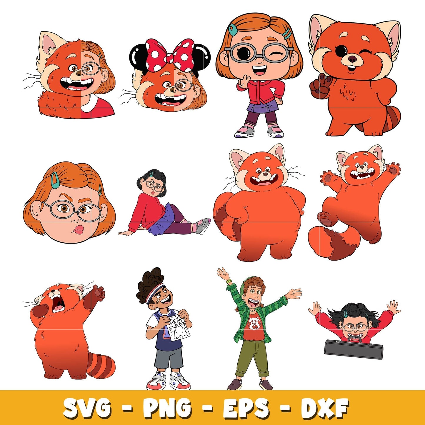 Disney Turning red bundle svg, Disney svg, Digital download