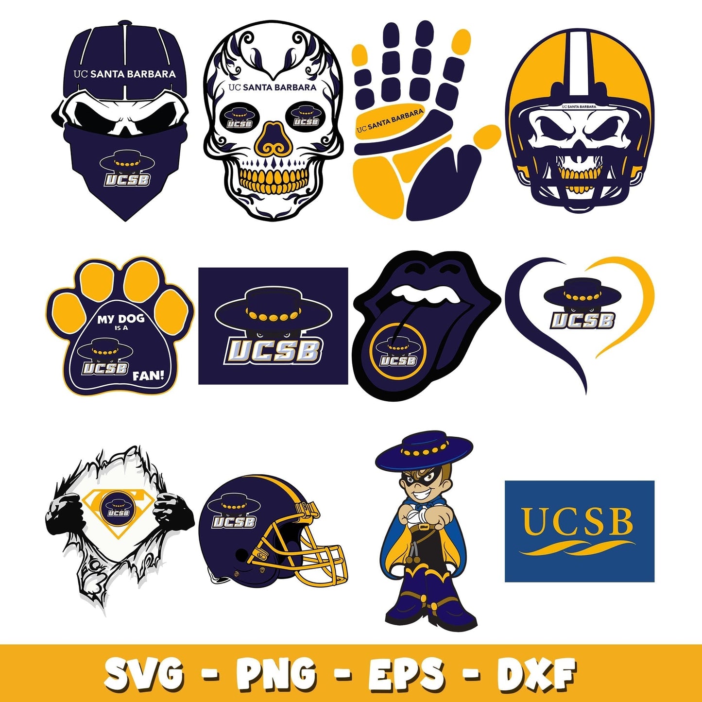 uc santa barbara gauchos  Bundle svg, uc santa barbara gauchos logo svg, ncaa svg