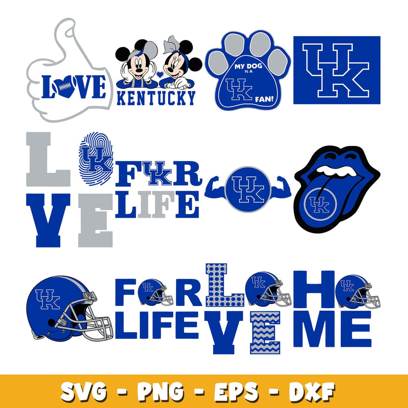 Kentucky wildcats love Bundle svg, kentucky wildcats logo svg, ncaa svg