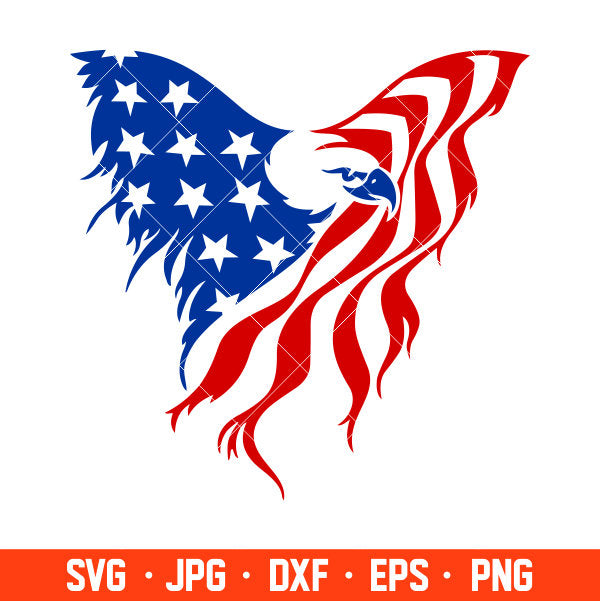 USA Flag Eagle Svg, 4th of July Svg, Patriotic Svg, Independence Day Svg, USA Svg, Cricut, Silhouette Vector Cut File