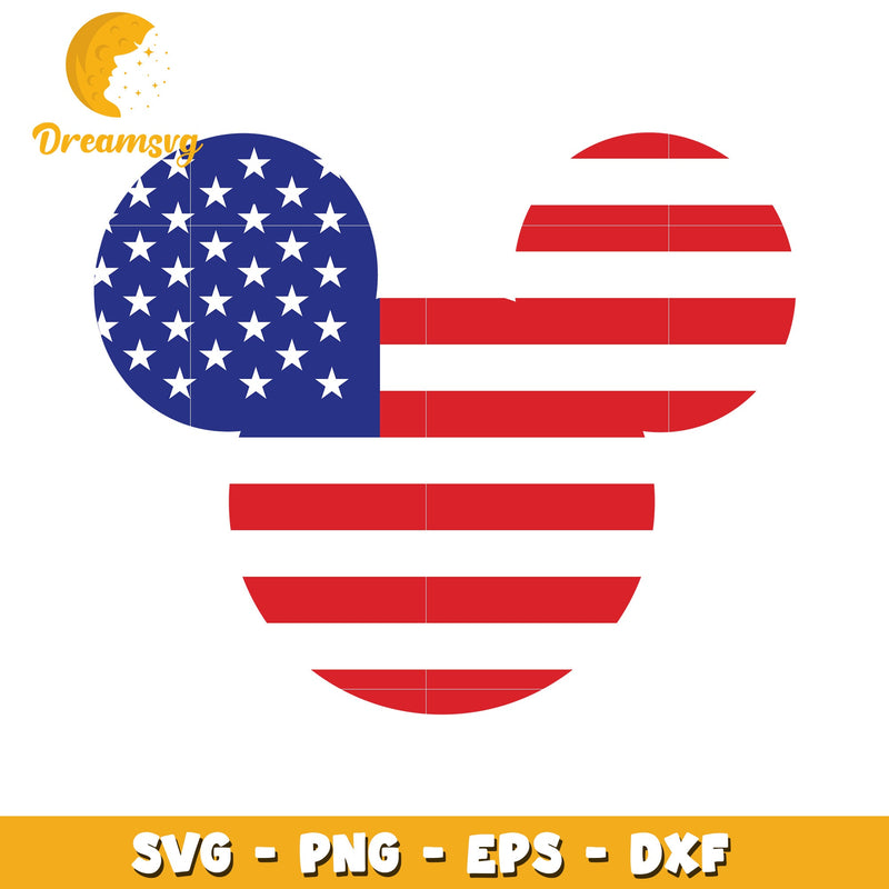 USA Mickey Mouse SVG PNG EPS DXF