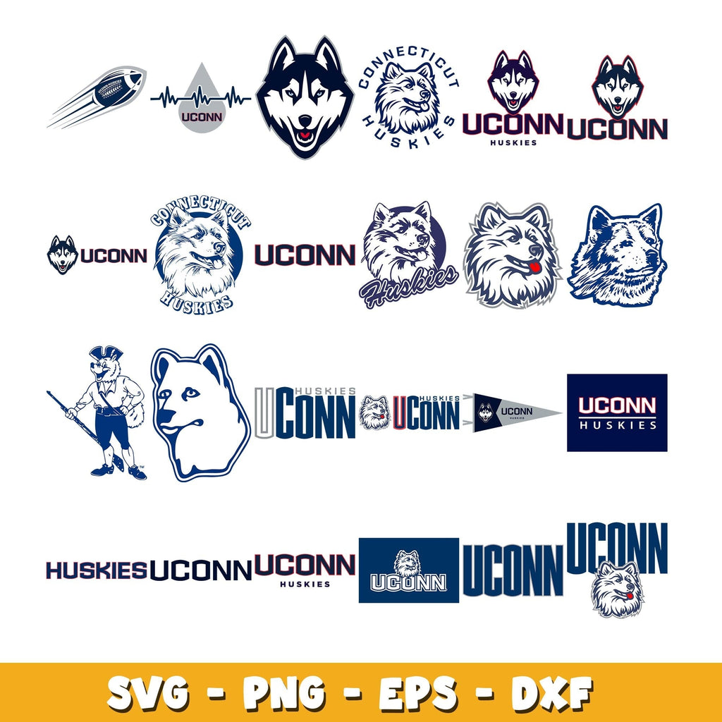 Uconn Huskies Decal Bundle svg, Uconn Huskies Decal logo svg, ncaa svg