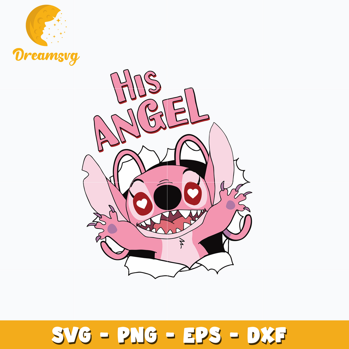 His Angel Stitch pink valentine svg