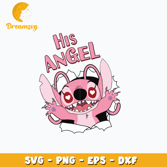 His Angel Stitch pink valentine svg