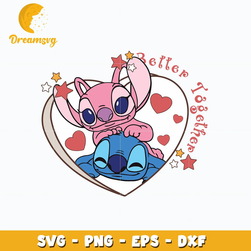 Stitch couple better together valentine svg