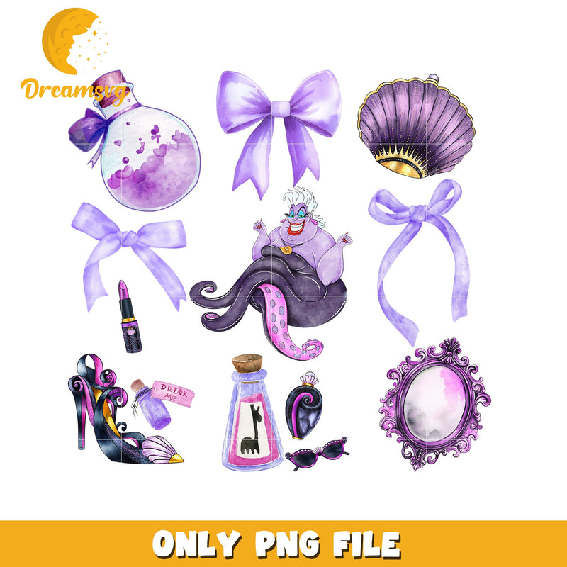 Ursula PNG Clipart Set Purple