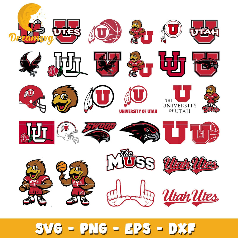 Utah university logo design bundle svg, Utah university svg