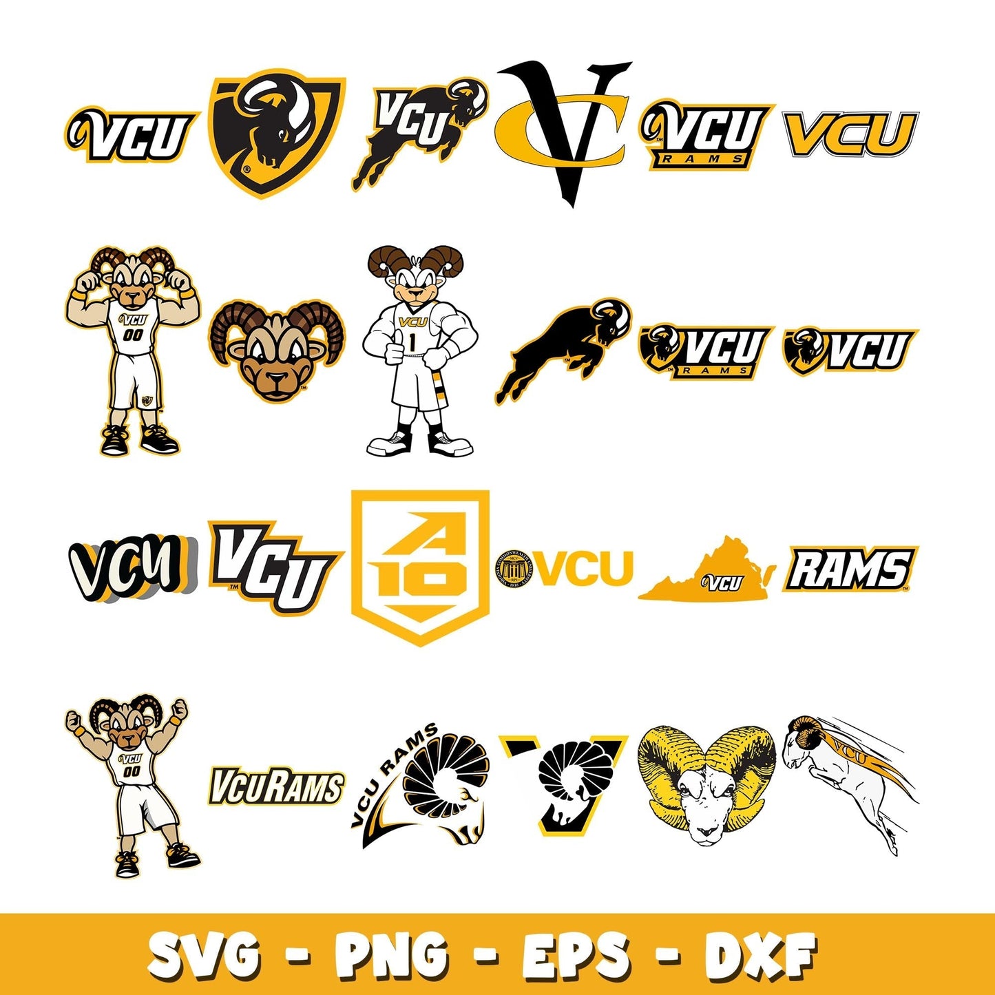 Logo vcu rams Bundle svg, vcu rams logo svg, ncaa svg