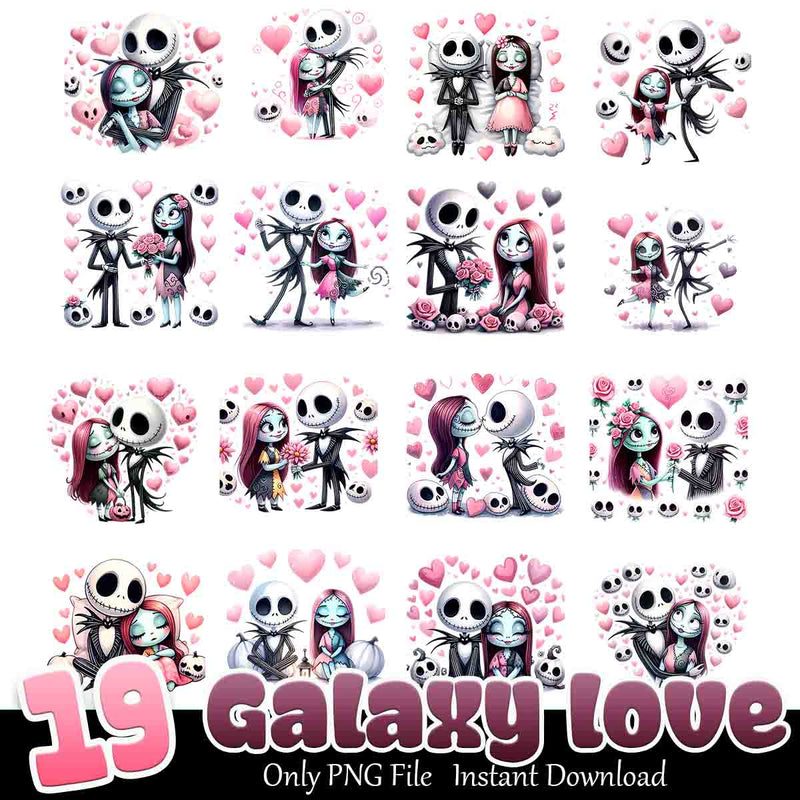 Watercolor Jack And Sally Love Bundle PNG 19+ Aristocats Love PNG Instant Download