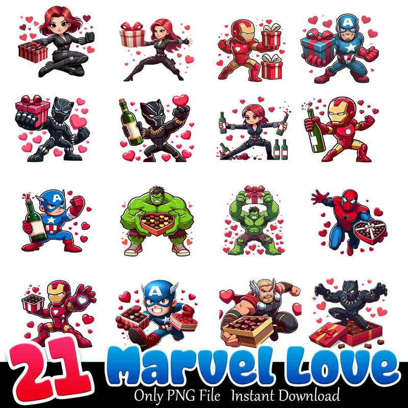 Marvel Love Bundle PNG 21+ Aristocats Love PNG Instant Download