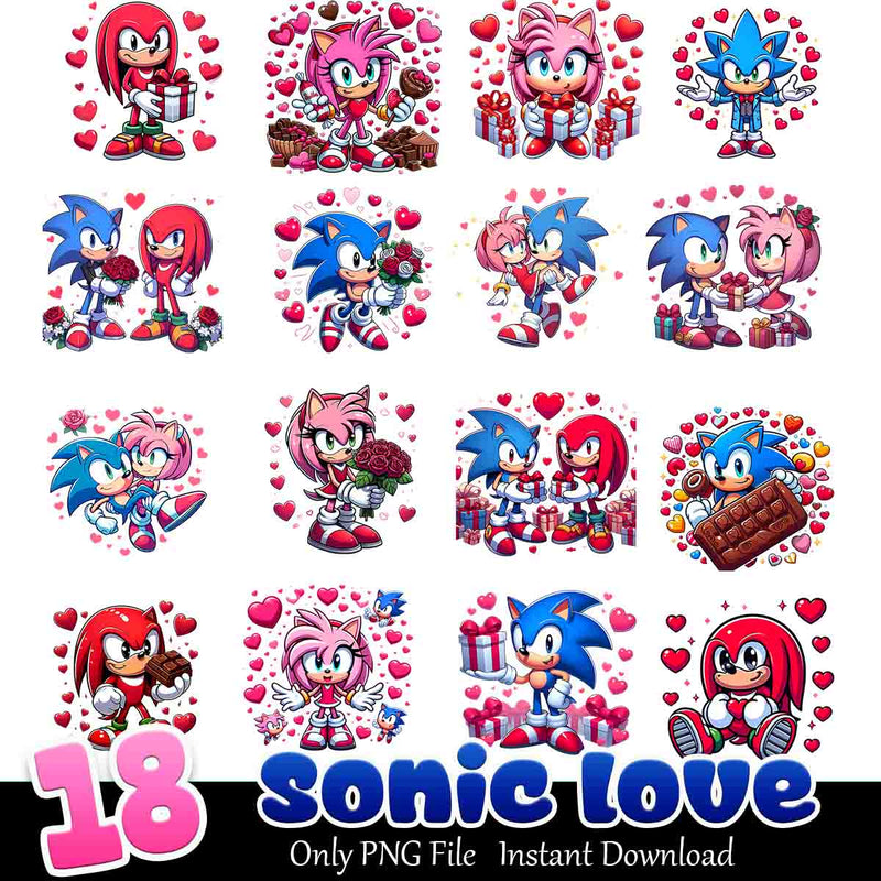 Sonic Love Bundle PNG 18+ Aristocats Love PNG Instant Download