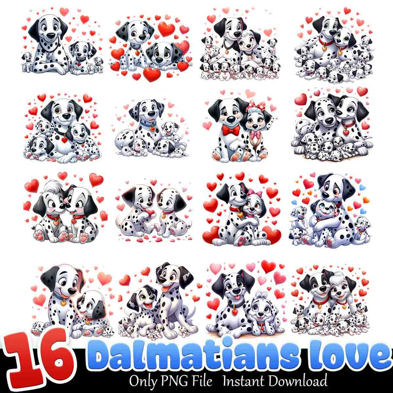 One Hundred And One Dalmatians Bundle PNG 16+ Aristocats Love PNG Instant Download