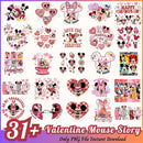 Valentine Mouse Story Bundle PNG 31+ Disney Valentine PNG Instant Download