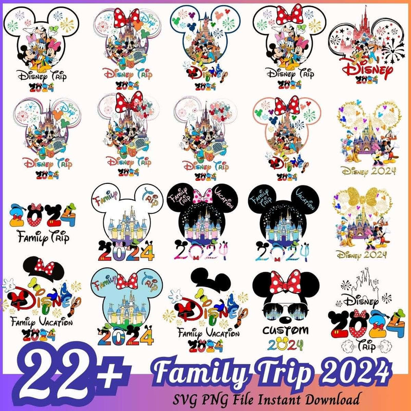 Family Trip 2024 Bundle SVG PNG 22+ Magical Kingdom SVG PNG Instant Download