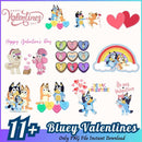 Bluey Valentines Bundle PNG 11+ Bluey Couple PNG Instant Download