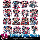 Street Style Mouse Bundle PNG 20 Mickey Couple PNG Instant Download