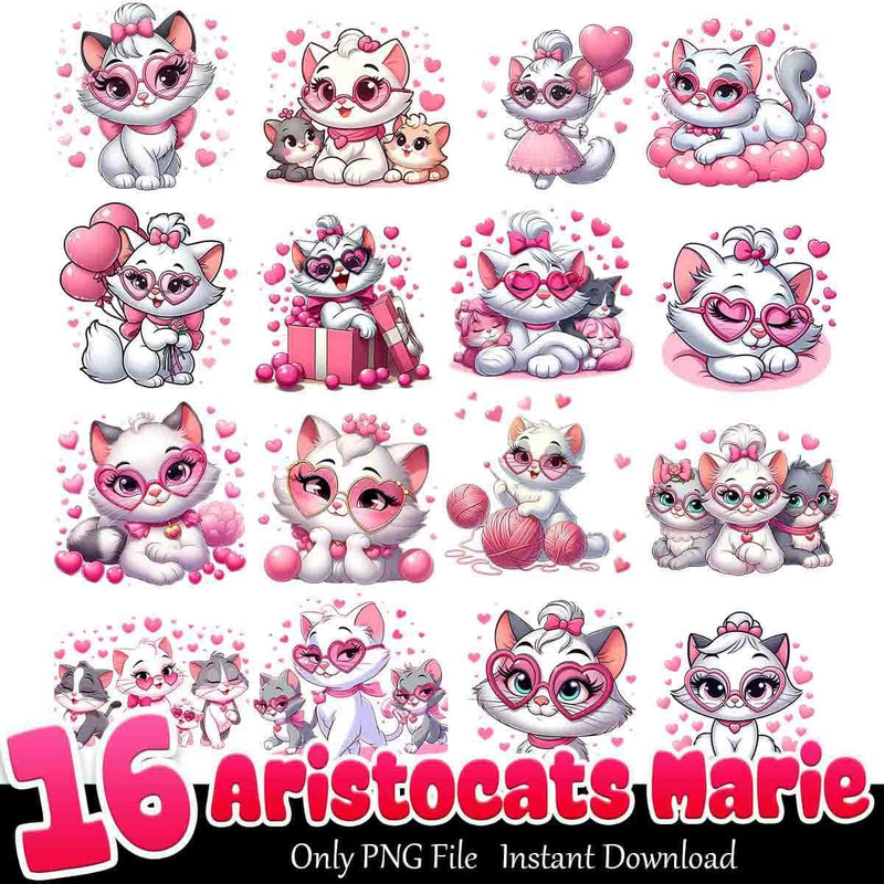 The Aristocats Marie Bundle PNG 16+ Aristocats Love PNG Instant Download