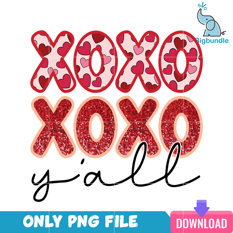 XOXO Yall valentine PNG