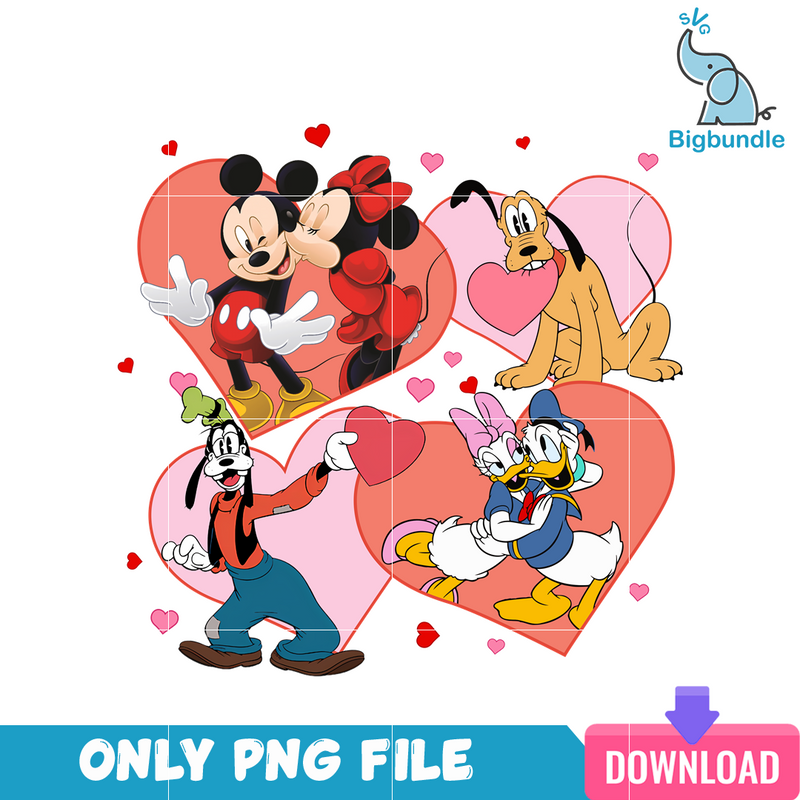 Mickey And Friends valentine PNG