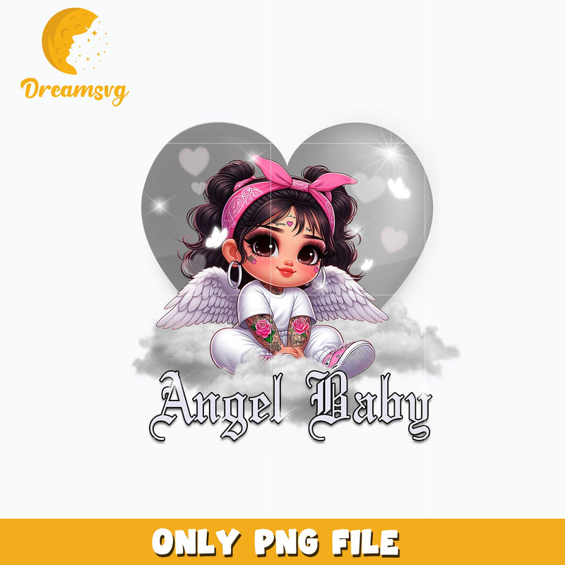 Chicano angel baby love valentine png