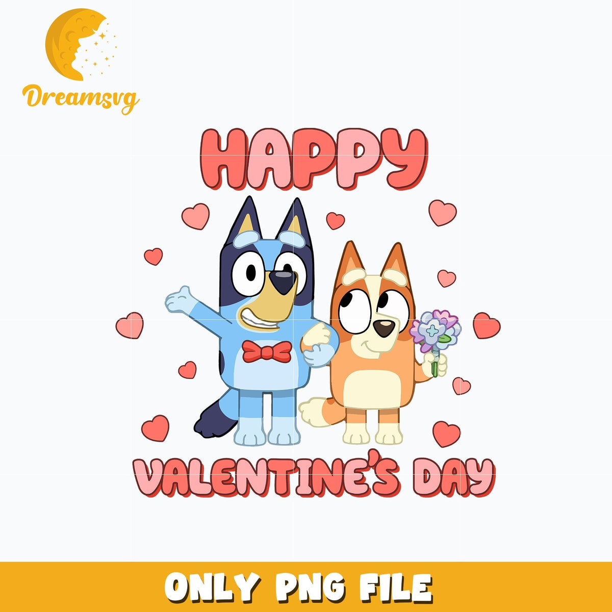 Bluey and Bingo happy valentine's day Png
